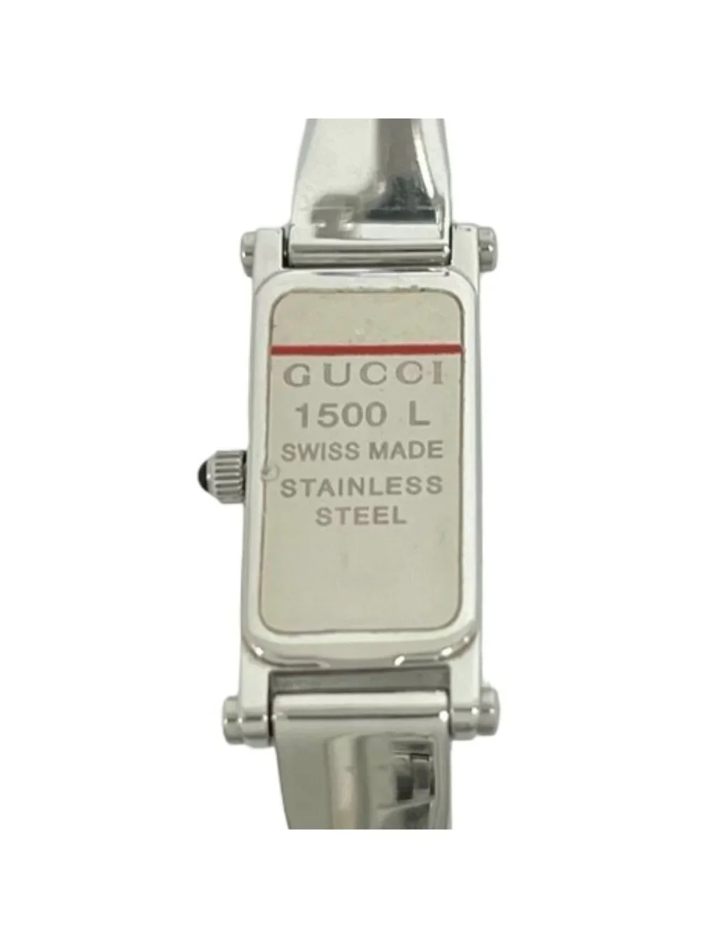 Gucci Bangle Watch Stainless Steel Quartz Wrist Silver Black